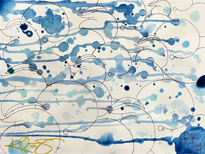 I See (Blue) Watercolor